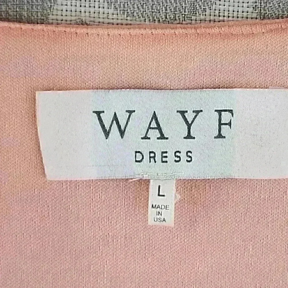WAYF  Made In USA Wrap Ruffle Longs sleeve Fit & Flare Mini Dress L - Picture 7 of 10